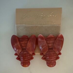 Kenneth Jay Lane Vibrant Coral Colored Bee Earrings